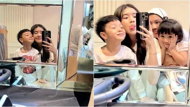 6 Potret Kompak Dua Putri Haldy Sabri dengan Anak Irish Bella, Main Bareng