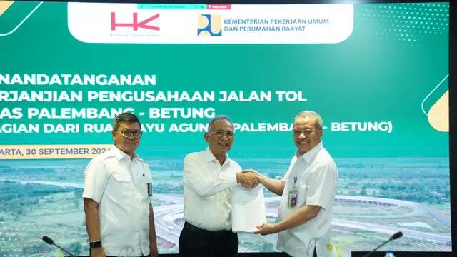 Lanjutkan Proyek Kapal Betung, Hutama Karya Teken PPJT Tol Palembang-Betung