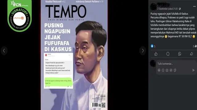 Cek Fakta: Hoaks Sampul Majalah Tempo Singgung Jejak Digital Fufufafa di Kaskus