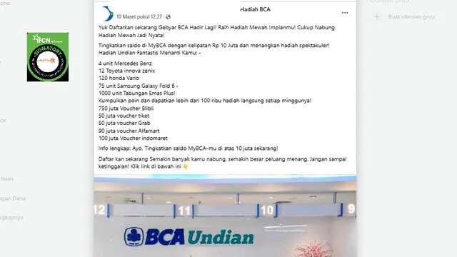 Cek Fakta: Tidak Benar Ini Link Pendaftaran Gebyar BCA