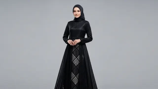 10 Dress Panjang Chiffon Kombinasi Tile Muslimah yang Elegan, Anggun, dan Nyaman