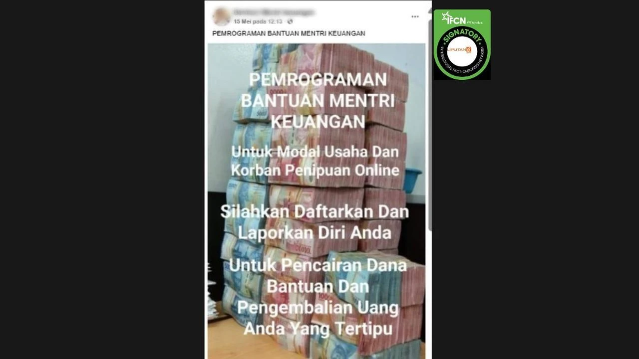 Cek Fakta: Hoaks Program Bantuan Menteri Keuangan