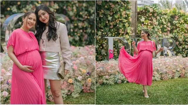 6 Potret Jessica Mila Ceria Bergaun Pink di Perayaan Valentine, Pamer Baby Bump