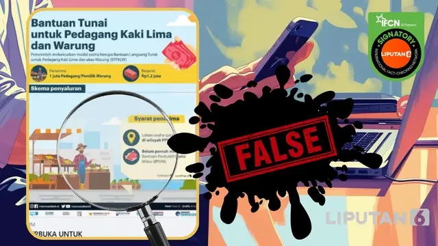 Cek Fakta: Tidak Benar Ini Link Pendaftaran Bantuan Tunai untuk Pedagang Kaki Lima dan War...