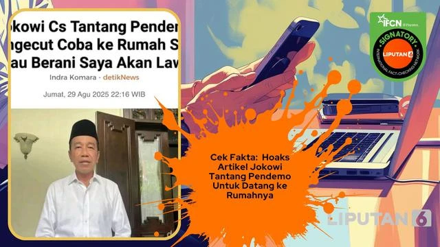 Cek Fakta: Hoaks Artikel Jokowi Tantang Pendemo untuk Datang ke Rumahnya