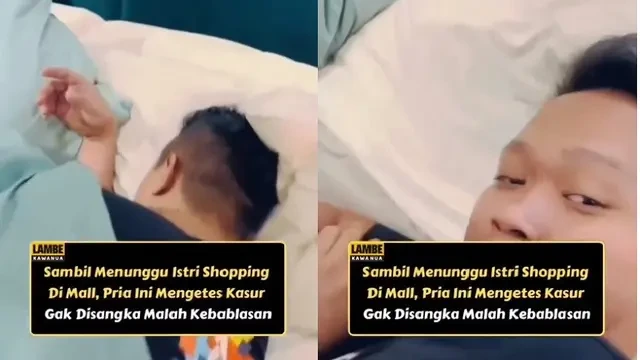 Kelamaan Nunggu Istri Belanja, Viral Suami Ketiduran Saat Tes Kasur di Mal