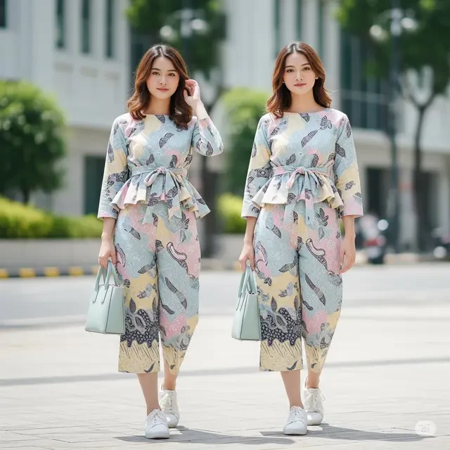 9 Rekomendasi Dress Batik Peplum Crop Top Elegan Casual untuk Tampilan Santai Menawan