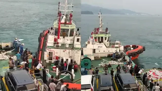 Detik-detik Kapal Gagal Berlayar dan Ditarik lagi ke Pelabuhan Merak