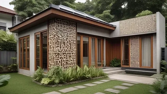 12 Ide Rumah Islami Minimalis dengan Pagar dan Taman Kecil Bernuansa Hijau