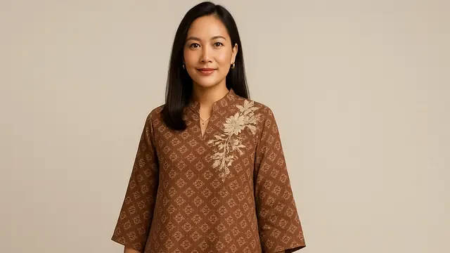 7 Tunik Batik 2025 dengan Bordir Asimetris, Tampil Elegan dan Santun di Acara Resmi