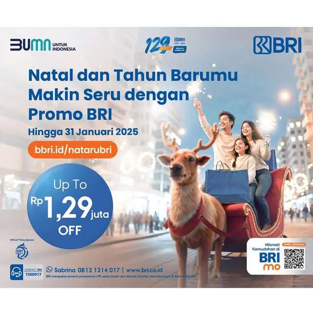 Dapatkan Diskon Hingga Rp1,29 Juta! Promo Spesial BRI Natal & Tahun Baru yang Wajib Ka...