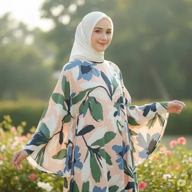 15 Model Gamis Bahan Katun Motif Bunga Terbaru 2025, Nyaman untuk Sehari-hari, Pengajian &...