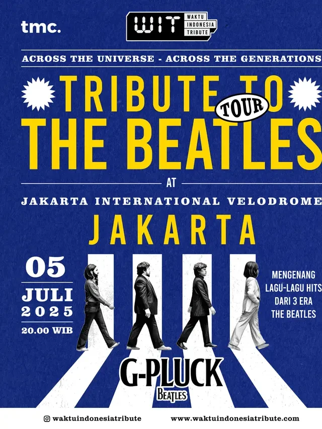 Konser Tribute to The Beatles Menyapa di Jakarta 5 Juli 2025, Harga Tiket Mulai Rp199 Ribu
