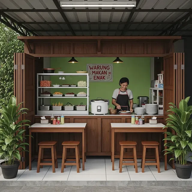9 Desain Warung Makan Rumahan Ukuran 3x4 Meter Sederhana tapi Rapi, Menarik Pelanggan