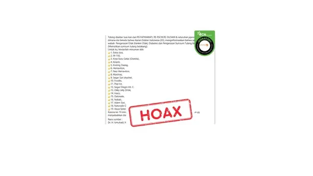 Cek Fakta: Hoaks Pesan Berantai IDI Imbau Masyarakat Hindari 19 Minuman Ringan yang Bisa S...