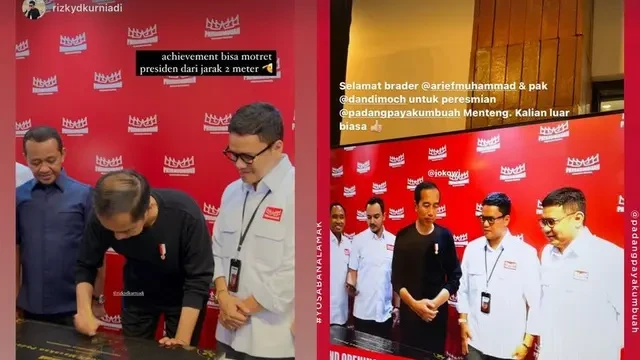 Presiden Joko Widodo Tampil Kasual Hadiri Peresmian Rumah Makan Padang Arief Muhammad