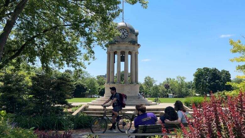 Why are sensors being installed to track people using Kitchener's Victoria Park?