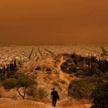 Eerie, orange skies engulf Athens as dust clouds blow in from Africa