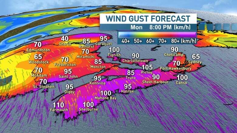 Another rain and wind storm forecast to arrive Monday in the Maritimes