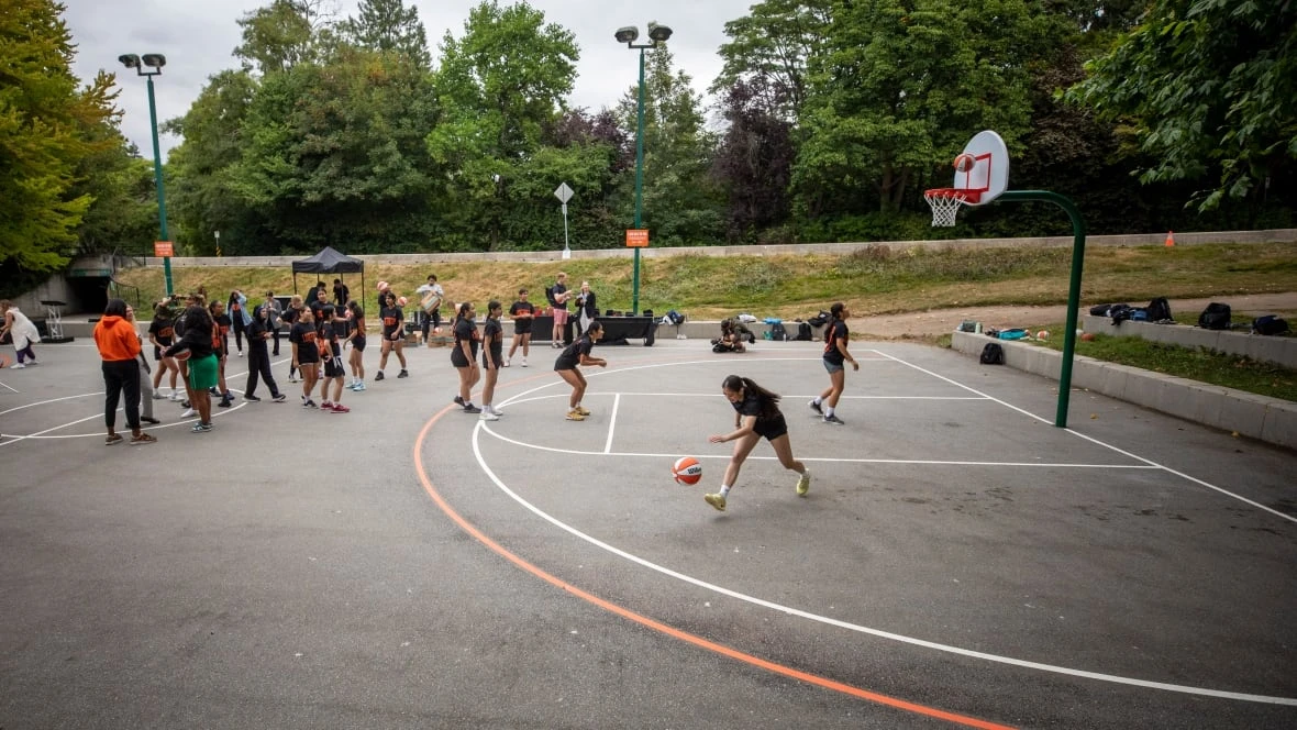 WNBA 3-point line painted on Vancouver courts gives young players something to shoot for