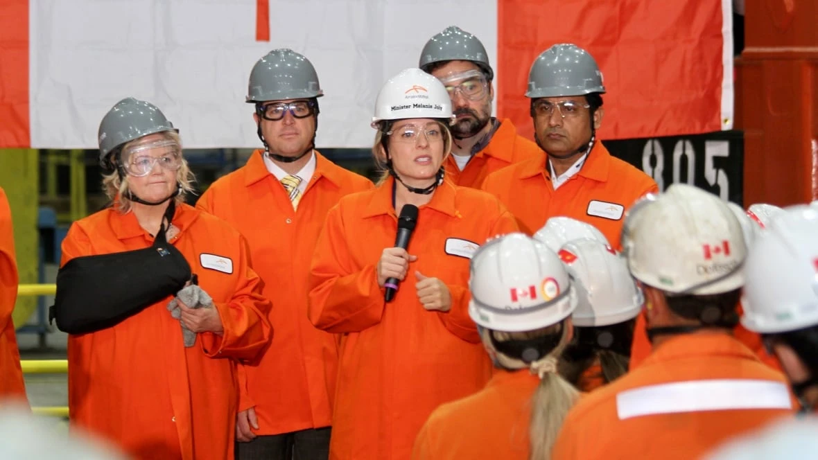 Federal government will protect Hamilton steel amid tariffs, Joly tells Dofasco workers