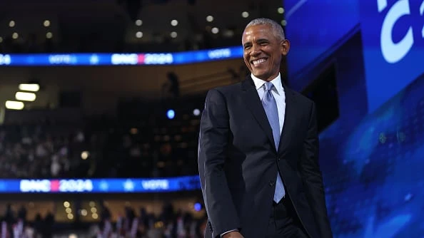 Former U.S. president Barack Obama arrives in Toronto to deliver gala keynote