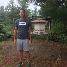 A black bear visits this man's Ipperwash Beach home at night