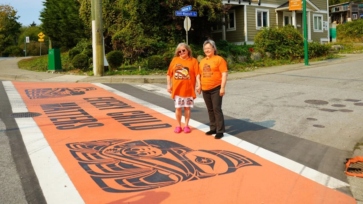 Every Child Matters crosswalk at Tsleil-Waututh Nation 1 of several to be unveiled in Metro Vancouver