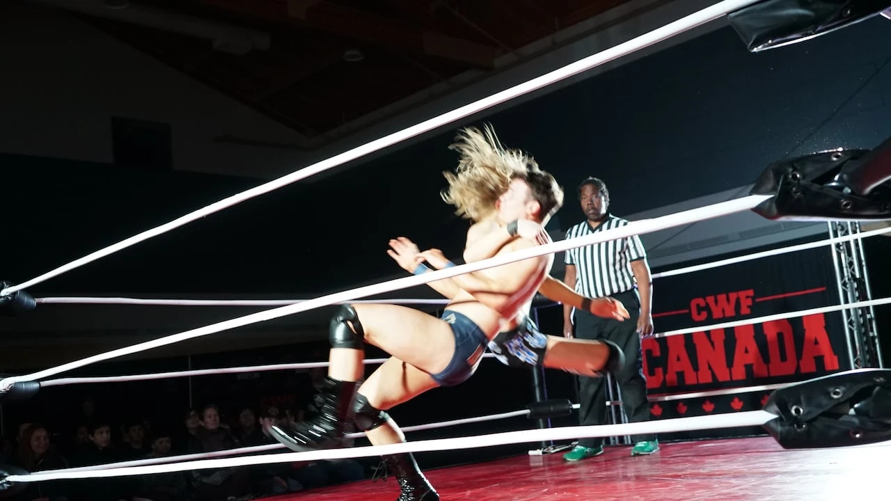 Pro tip: Wrestlers teach kids in Carmacks, Yukon, before putting on a show