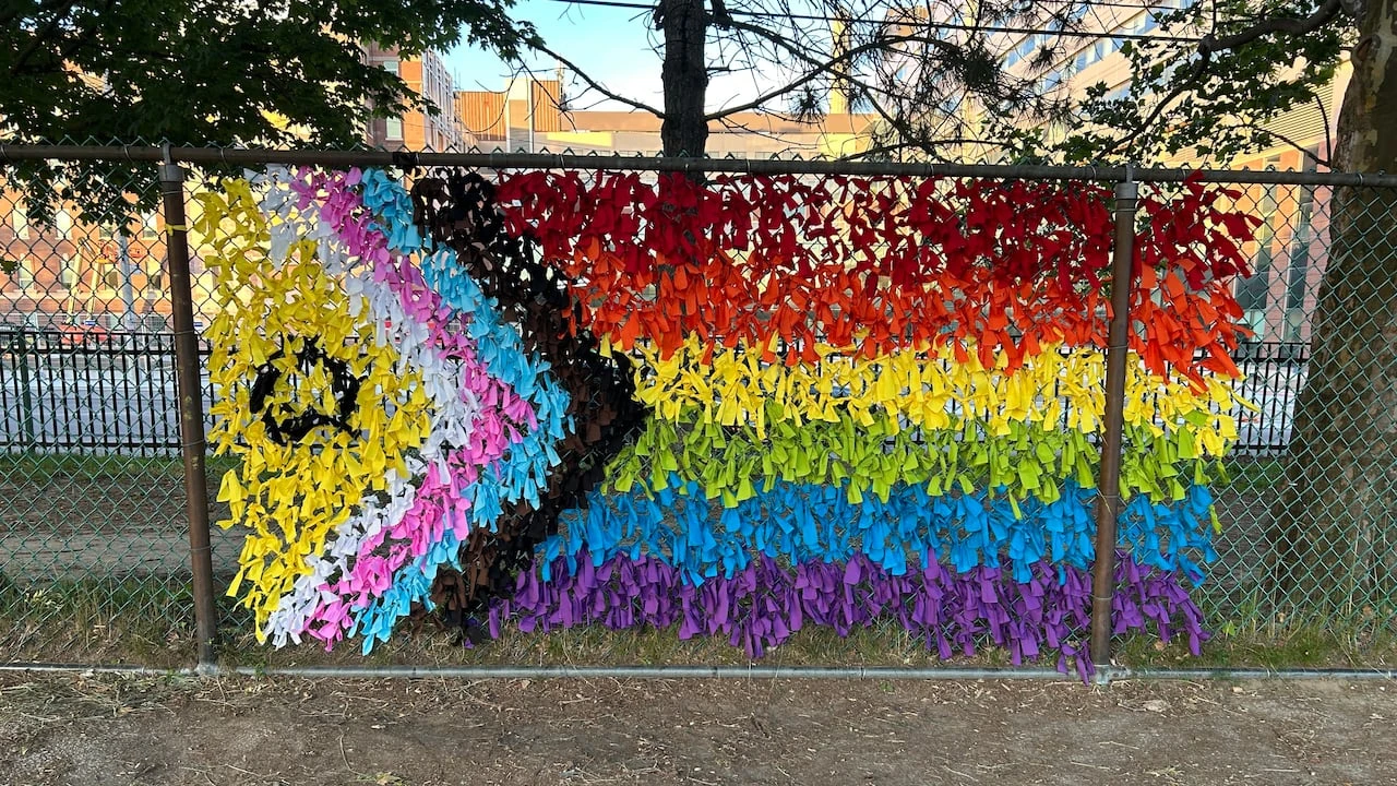 Pride flag on Toronto school fence destroyed by fire, but community undeterred, parent says