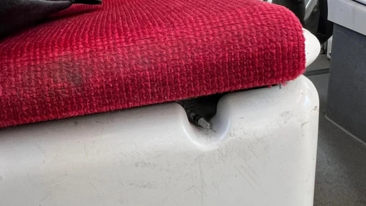 Streetcar 'thoroughly cleaned' after syringe spotted poking out under seat, TTC says