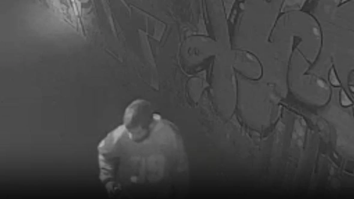 Police looking for man who painted a swastika on a James North business