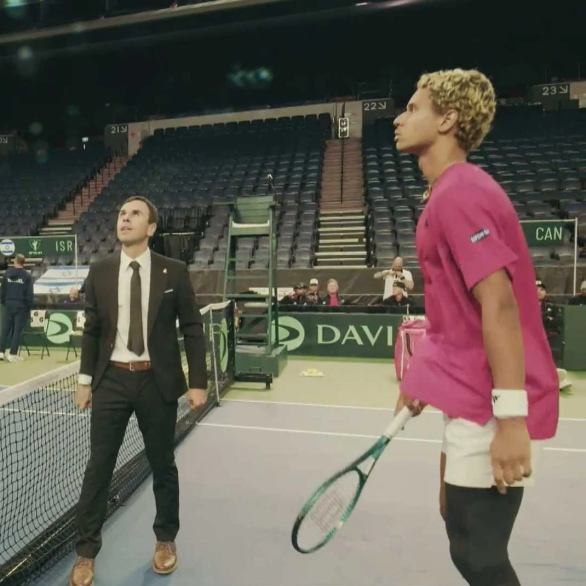 Protests outside, silence inside as Canada goes up 1-0 on Israel at Davis Cup tie