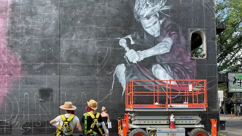Legendary punk rocker Mr. Chi Pig honoured with Whyte Avenue mural