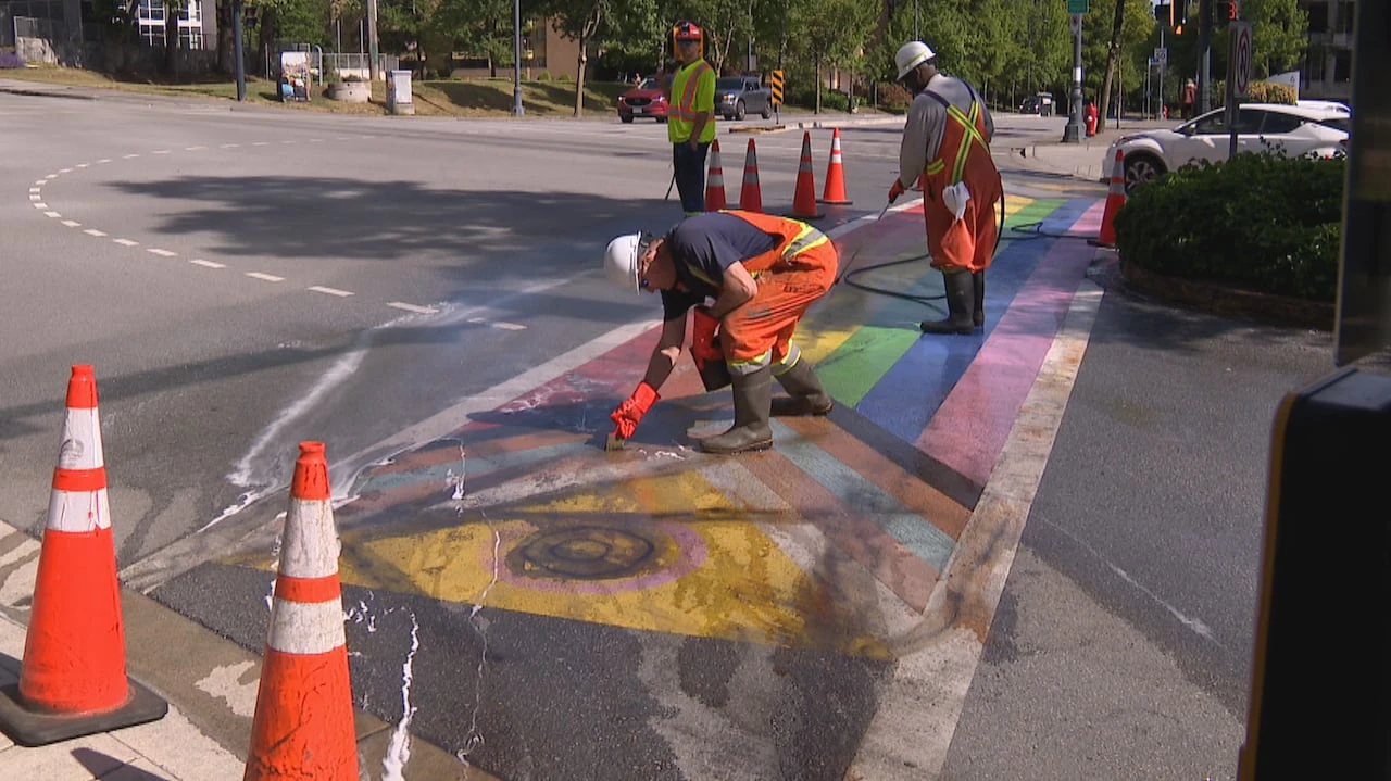 Police make arrest after Surrey crosswalk vandalism that was captured on video