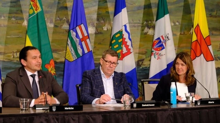 Alberta, Manitoba premiers spar over Treaty rights and separatism at conference conclusion