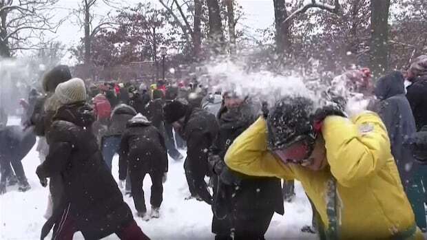 Massive snowball fight brings cheer amid winter storm in U.S. capital