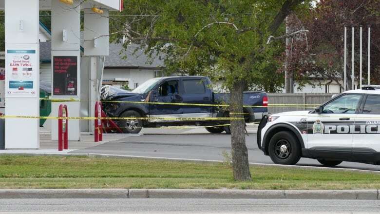 Stretch of Portage Avenue closed due to crash in Winnipeg, 1 person sent to hospital