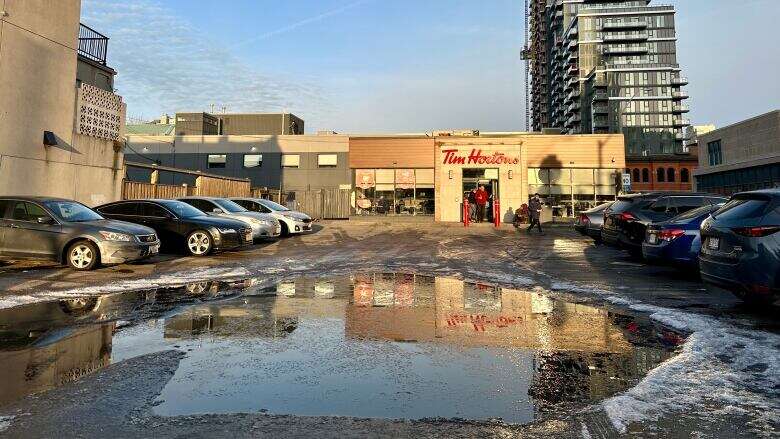 'Brutal' or 'iconic'? How a giant puddle in a Tim Hortons lot became Hamilton legend 'Lake Timmicaca'