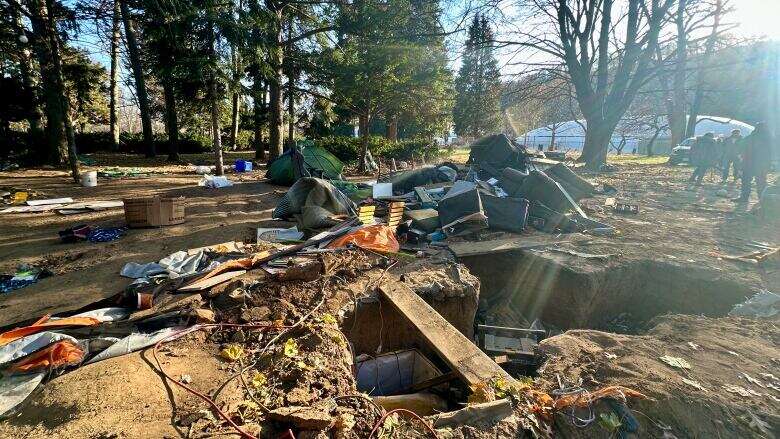 Another 'elaborate' hole, generator found under Gage Park encampment, say Hamilton police