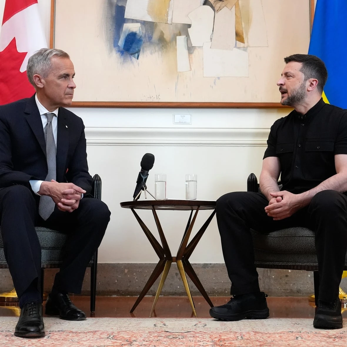 Zelenskyy calls for pressure on Russia during 1st face-to-face meeting with Carney