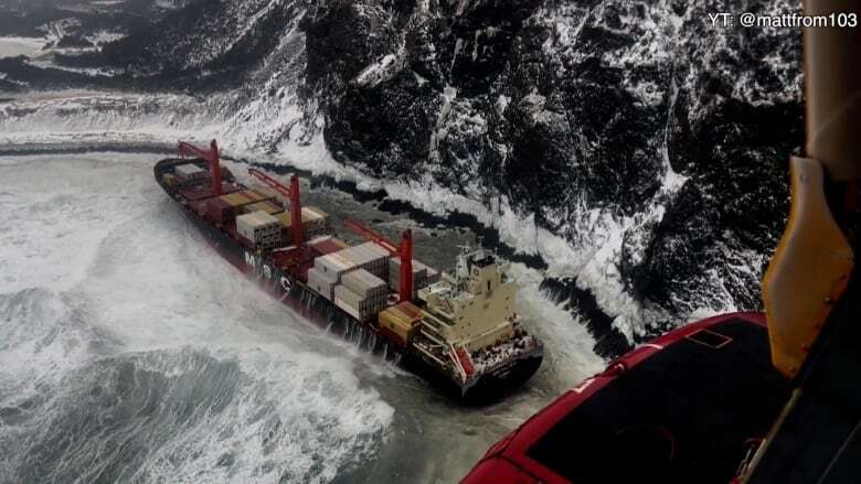 Rescuing crew of ship run aground in Lark Harbour 'one of the most challenging things I've done', pilot says