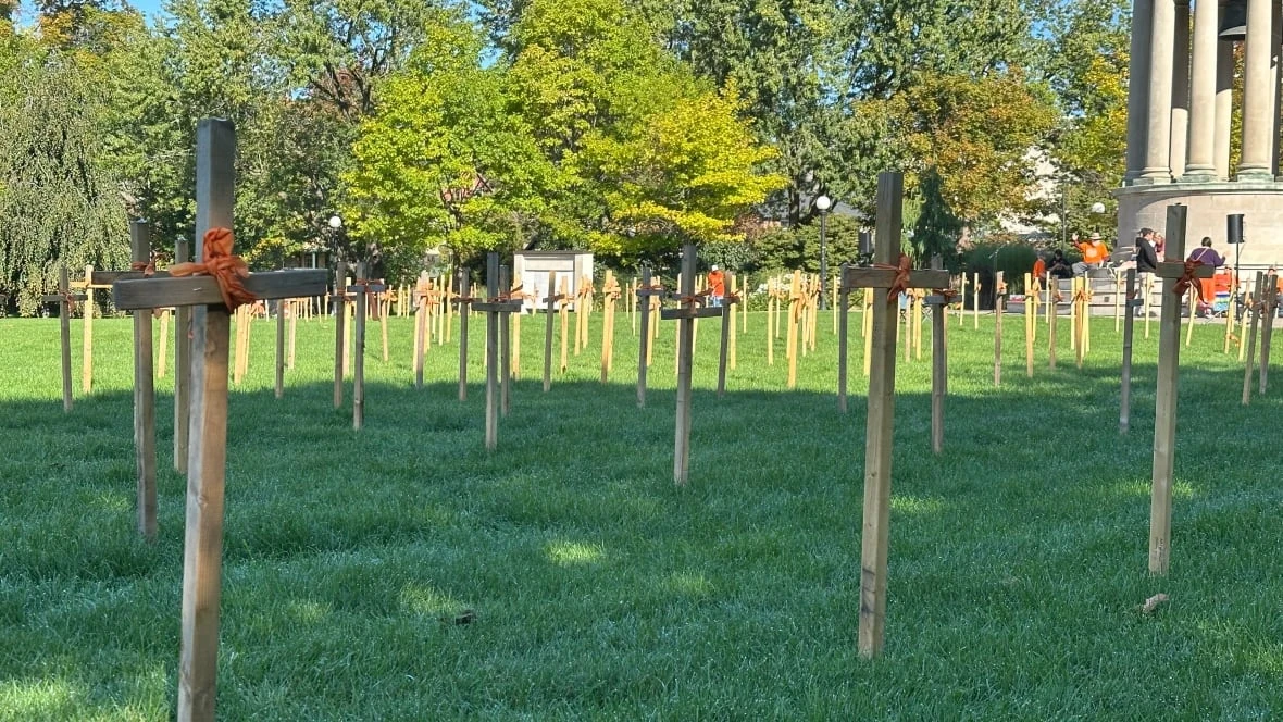Crosses pulled from truth and reconciliation display in Kitchener's Victoria Park