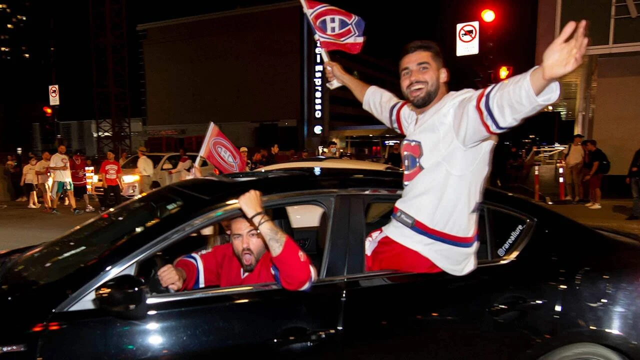 Habs fans celebrate as the Canadiens make the Stanley Cup finals