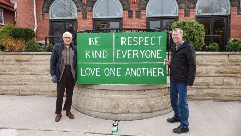 Roadside sign in Goderich sees community planning anti-hate event