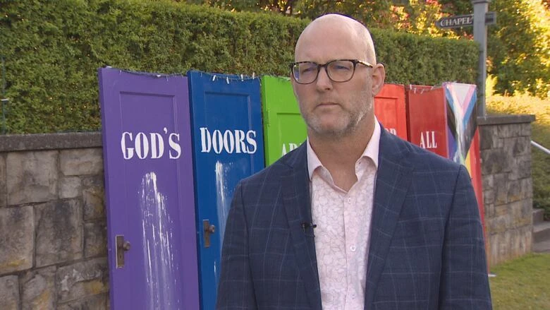 Art installation at Vancouver church marking Pride Month marred by vandalism