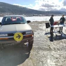 Poll workers crossed Yukon River by helicopter to ensure West Dawson residents could vote