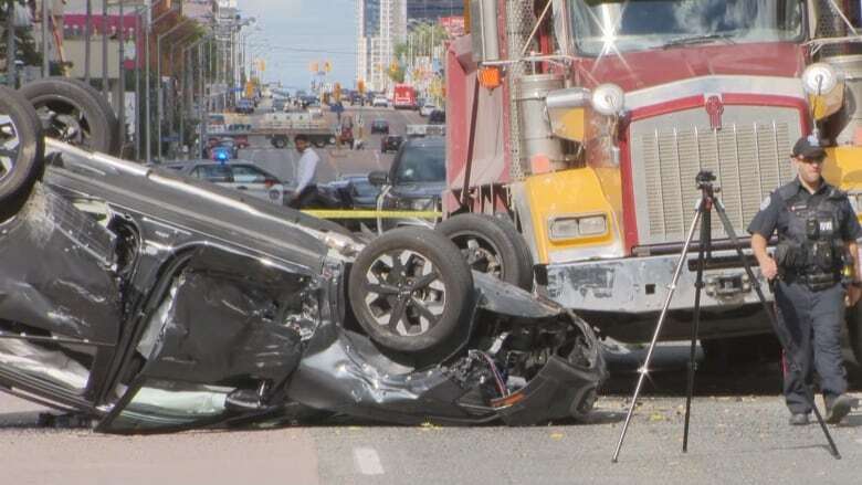 Police search for truck after vehicle rammed, shot at in North York