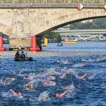 Paris Olympics organizers say swimming events still set for cleaned-up Seine River