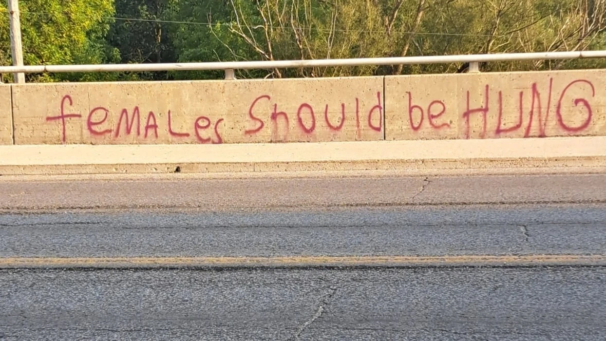 Police investigating anti-women graffiti spray-painted on northwest London overpass
